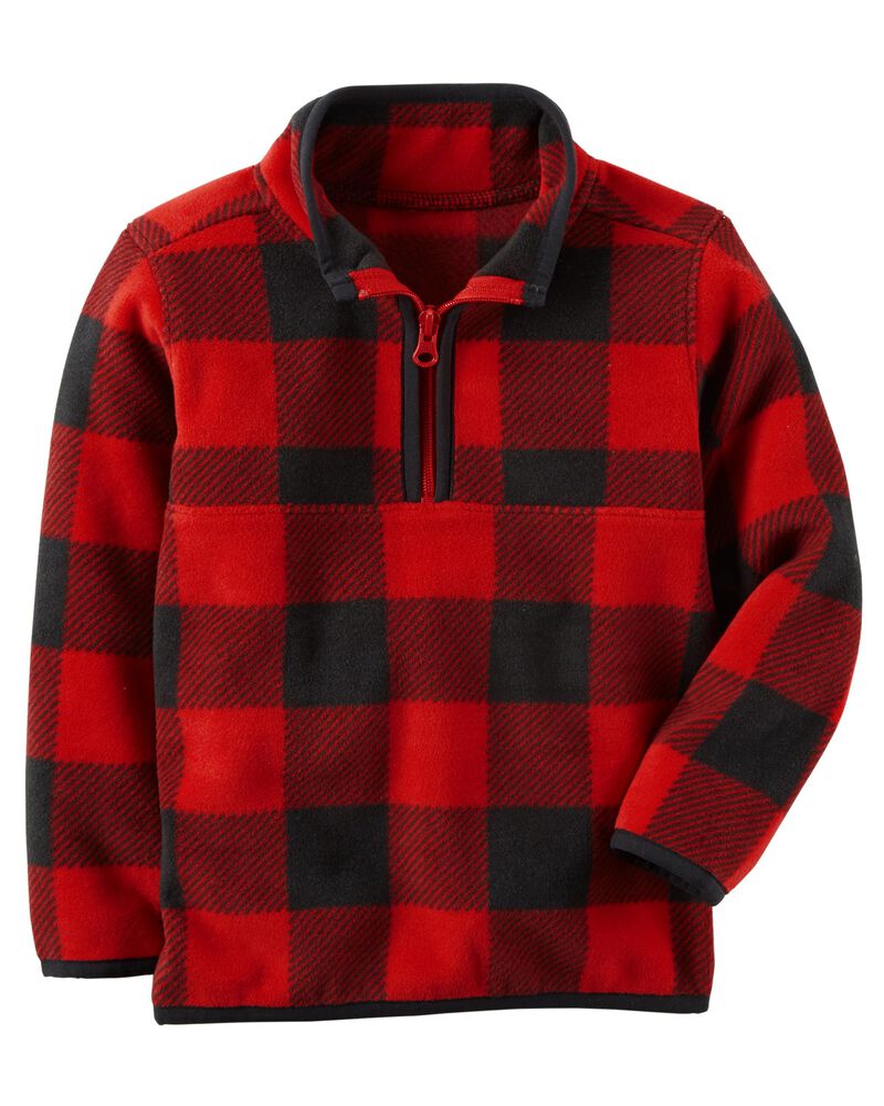 Zip-Up Fleece Jack 2-Piece Striped// Buffalo Check Fleece Pullover /& Jogger Set